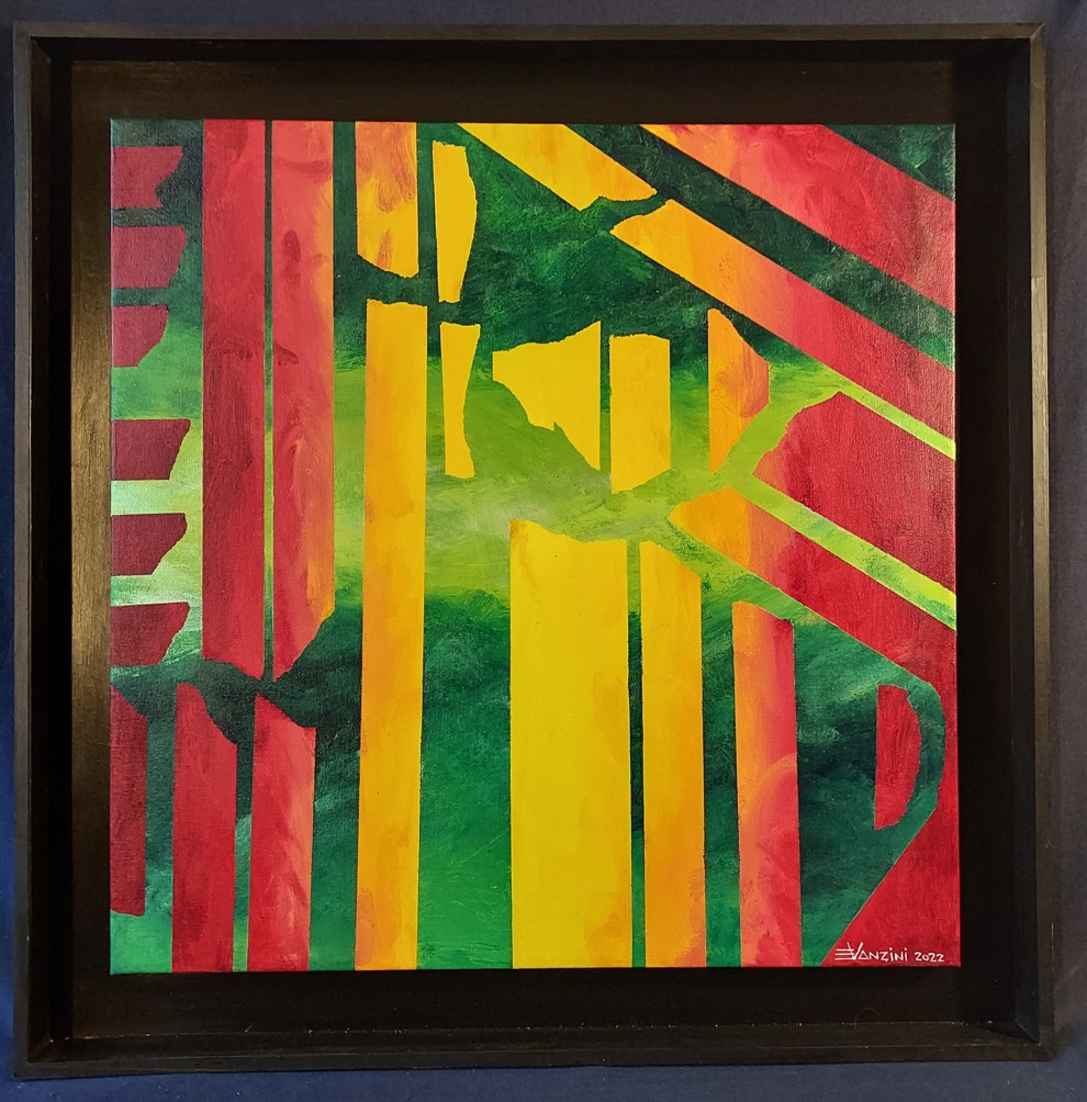 Eduardo Vanzini - FIRE-Contrast-FOREST-Harmony-30x30 - original painting
