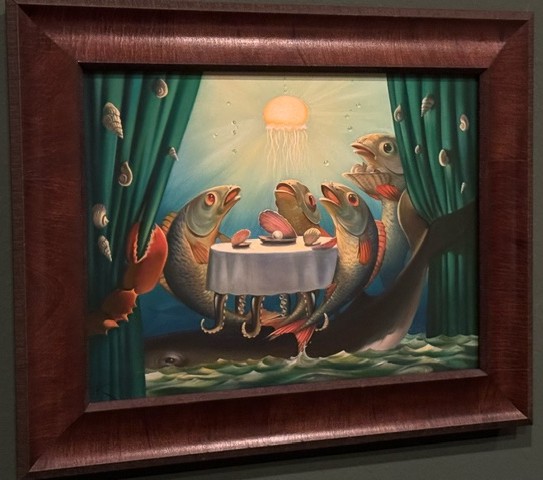 Seafood Restaurant by Vladimir Kush original painting