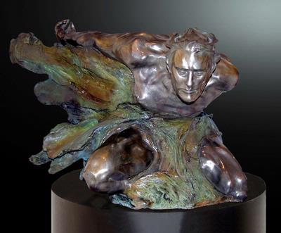 M.L. Snowden - cataclasis emerging Bronze Sculpture