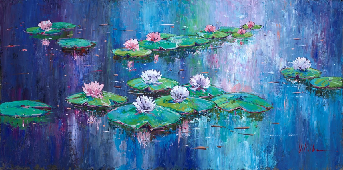 books and lilies Painting by antonio ciap
